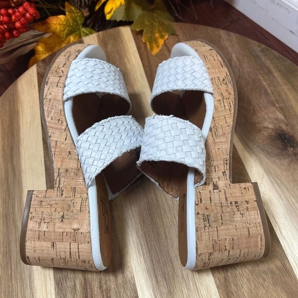 Miz Mooz GENNA Woven Heeled Sandals 40W / 9-9.5W in White Leather - Picture 7 of 11